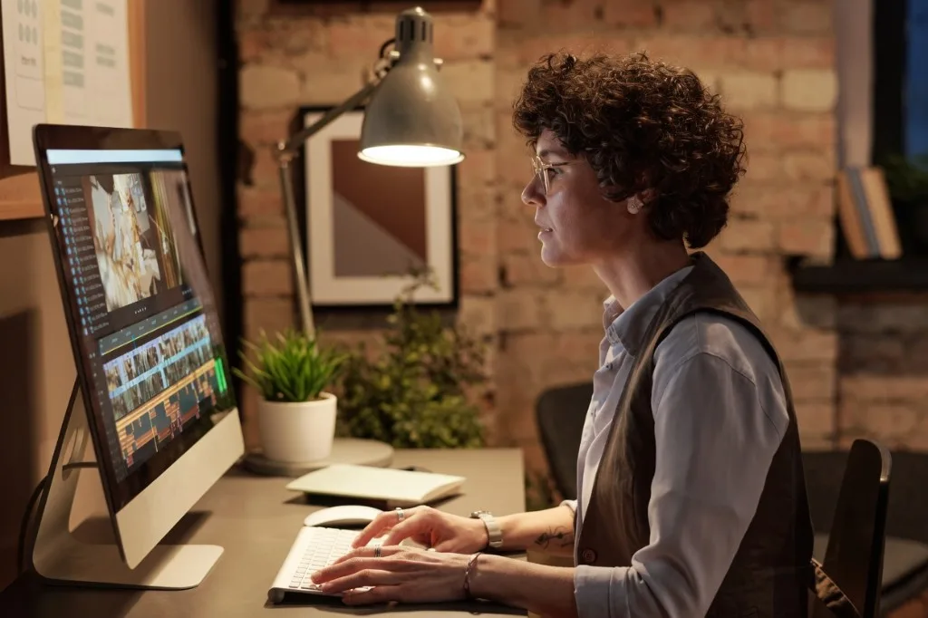 Designer working at a studio workstation — Dezyon Studio hero